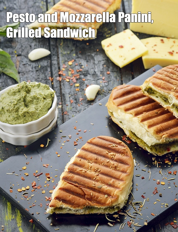 Step 10 – <p><span style="background-color:rgb(255,255,255);color:rgb(0,0,0);">Serve <strong>Pesto and Mozzarella Panini, Grilled Sandwich</strong> immediately.</span></p>
