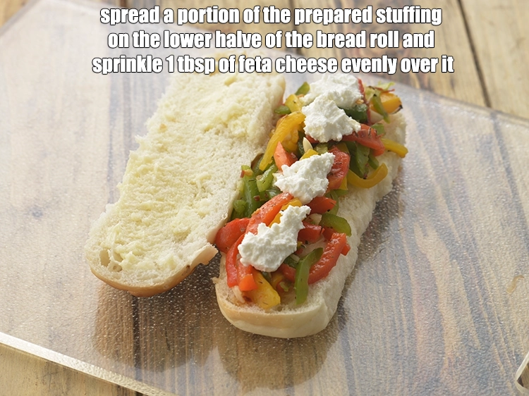 Step 19 – <p><span style="background-color:rgb(255,255,255);color:rgb(0,0,0);">Spread a portion of the <strong>prepared stuffing</strong> on the lower halve of the bread …