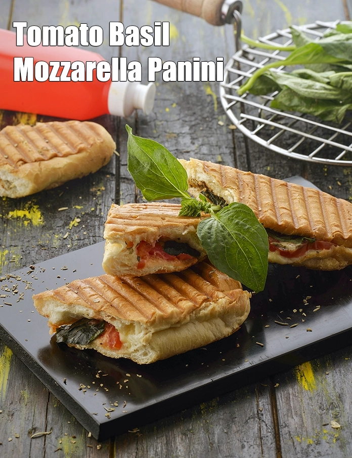 Step 10 – <p>Serve <strong>Tomato Basil Mozzarella Panini</strong> immediately.</p>
