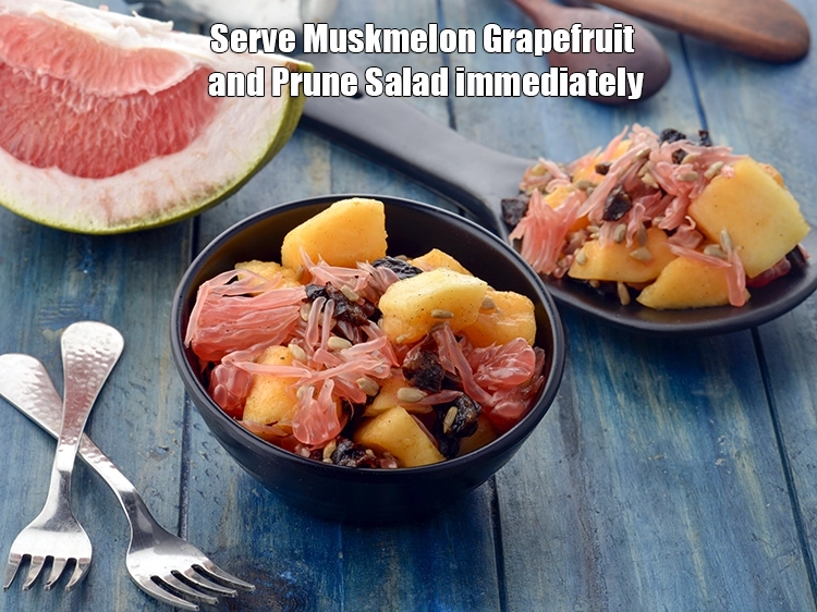 Step 2 – <p>Serve <strong>Muskmelon Grapefruit and Prune Salad, Ibs Recipe</strong> immediately.</p>