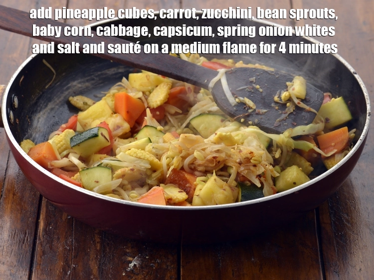 Step 3 – <p><span style="background-color:rgb(255,255,255);color:rgb(0,0,0);">Add the 1/2 cup </span><a href="https://www.tarladalal.com/glossary-pineapple-ananas-88i#ing_2991"><u>pineapple cubes</u></a><span style="background-color:rgb(255,255,255);color:rgb(0,0,0);">, 1/2 cup </span><a href="https://www.tarladalal.com/glossary-carrot-gajar-gajjar-253i#ing_2522"><u>blanched carrot</u></a><span style="background-color:rgb(255,255,255);color:rgb(0,0,0);">, …