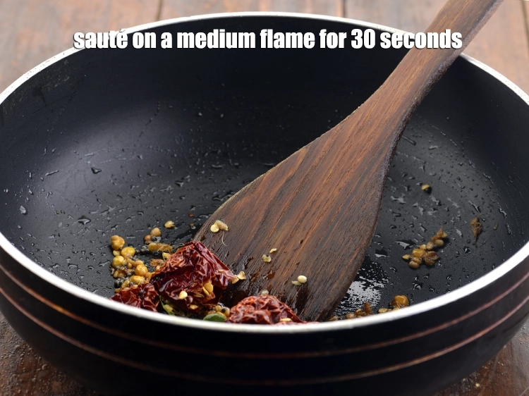 Step 12 – <p><span style="background-color:rgb(255,255,255);color:rgb(0,0,0);"><strong>Sauté </strong>on a medium flame for 1 minute.</span></p>