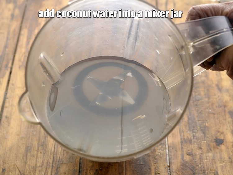 Step 6 – <p><span style="background-color:rgb(255,255,255);color:rgb(0,0,0);">Add the 2 1/2 cups chilled tender </span><a href="https://www.tarladalal.com/glossary-coconut-water-nariyal-pani-nariyali-paani-273i"><u>coconut water (nariyal ka pani)</u></a><span style="background-color:rgb(255,255,255);color:rgb(0,0,0);"> …