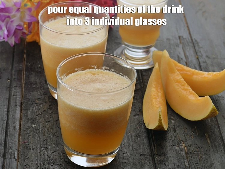 Step 4 – <p><span style="background-color:rgb(255,255,255);color:rgb(0,0,0);">Pour equal quantities of the <strong>drink </strong>into 3 individual glasses.</span></p>