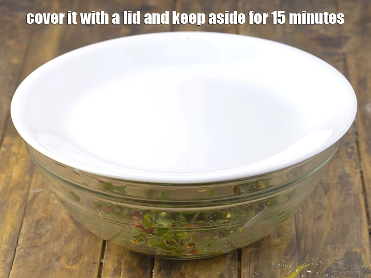 Step 2 – <p><span style="background-color:rgb(255,255,255);color:rgb(0,0,0);">Cover it with a lid and keep aside for 15 minutes.</span></p>