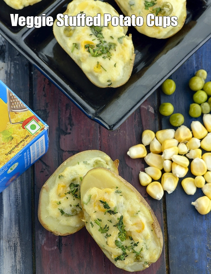 Step 11 – <p><strong>Baked Potatoes with Corn and Green Peas recipe | Veggie Stuffed Potato Cups | Cheesy …