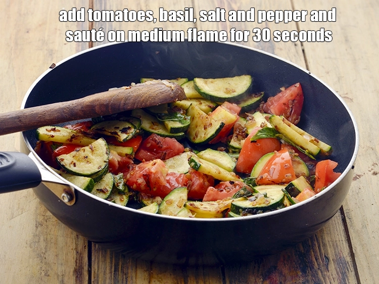 Step 5 – <p><span style="background-color:rgb(255,255,255);color:rgb(0,0,0);">Add the 1/2 cup </span><a href="https://www.tarladalal.com/glossary-tomatoes-tamatar-639i#ing_2331"><u>tomato cubes</u></a><span style="background-color:rgb(255,255,255);color:rgb(0,0,0);">, 2 tbsp </span><a href="https://www.tarladalal.com/glossary-basil-185i"><u>basil </u></a><span style="background-color:rgb(255,255,255);color:rgb(0,0,0);">, …