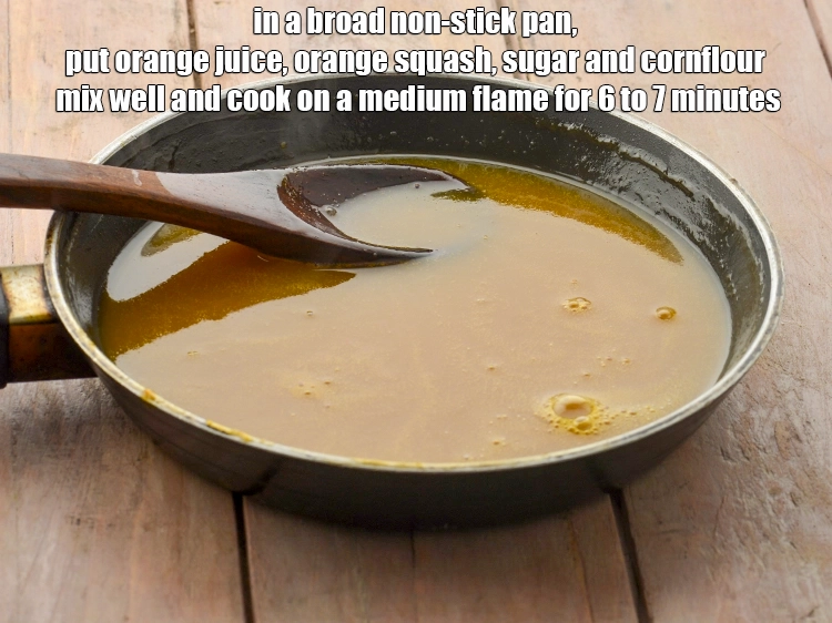 Step 15 – <p>To make the <strong>orange sauce,</strong> in a broad non-stick pan, put <span style="background-color:rgb(255,255,255);color:rgb(0,0,0);">1/3 cup </span><a …