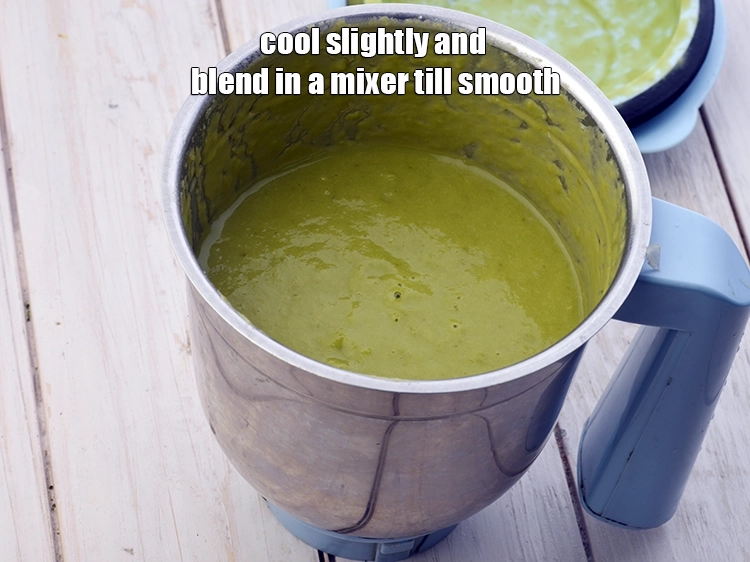 Step 4 – <p><span style="background-color:rgb(255,255,255);color:rgb(0,0,0);">Cool slightly and <strong>blend</strong> in a mixer till smooth.</span></p>