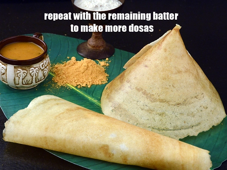 Step 46 – <p><span style="background-color:rgb(255,255,255);color:rgb(0,0,0);">Repeat with the remaining batter to make more </span><strong>dosas</strong><span style="background-color:rgb(255,255,255);color:rgb(0,0,0);">.</span></p>