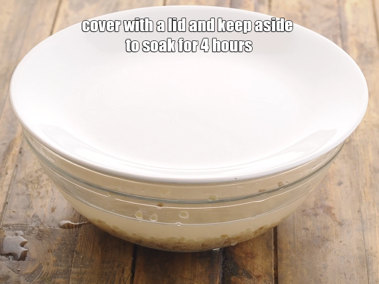 Step 14 – <p>Cover with a lid and keep aside to soak for 4 hours.</p>