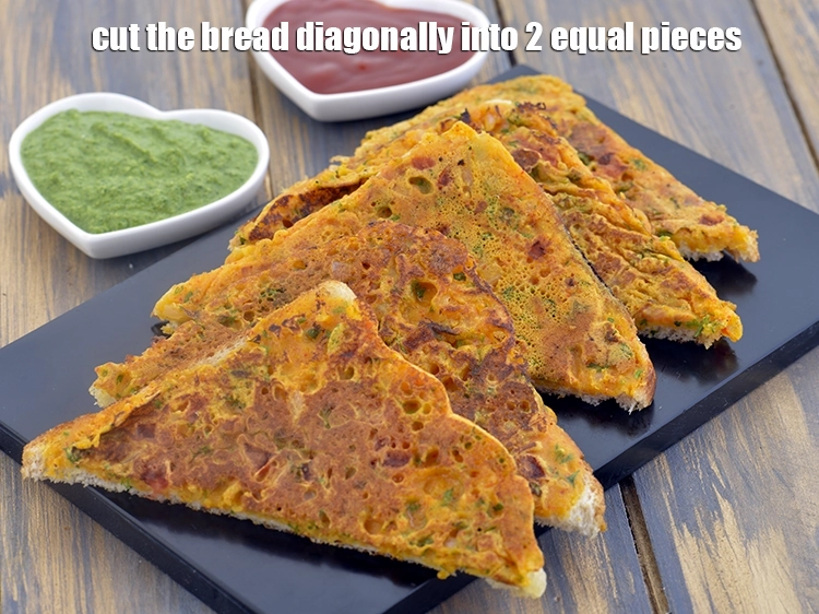 Step 16 – <p><span style="background-color:rgb(255,255,255);color:rgb(0,0,0);">Cut the bread diagonally into 2 equal pieces. Repeat steps 1 to 5 to …