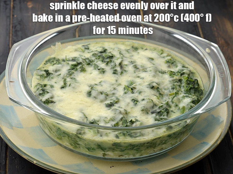 Step 10 – <p><span style="background-color:rgb(255,255,255);color:rgb(0,0,0);">Sprinkle 1/4 cup </span><a href="https://www.tarladalal.com/glossary-processed-cheese-315i#ing_3090"><u>grated processed cheese</u></a><span style="background-color:rgb(255,255,255);color:rgb(0,0,0);"> evenly over it and <strong>bake</strong> in …