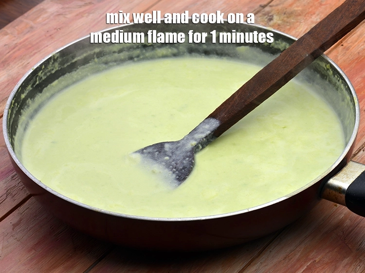 Step 8 – <p><span style="background-color:rgb(255,255,255);color:rgb(0,0,0);">Mix well and cook on a medium flame for 1 minutes, while stirring continuously.</span></p>