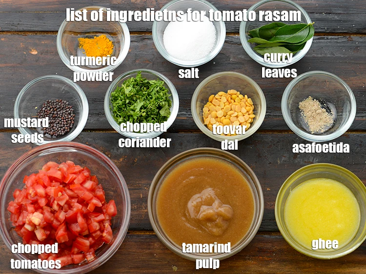 Step 2 – <p><i><u>See image of list of ingredietns for&nbsp;</u><strong><u>Rasam, Tomato Rasam.</u></strong></i></p>