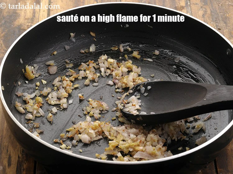 Step 9 – <p>Mix well and <strong>sauté</strong> on a high flame for 1 minute so, the vegetables retain …