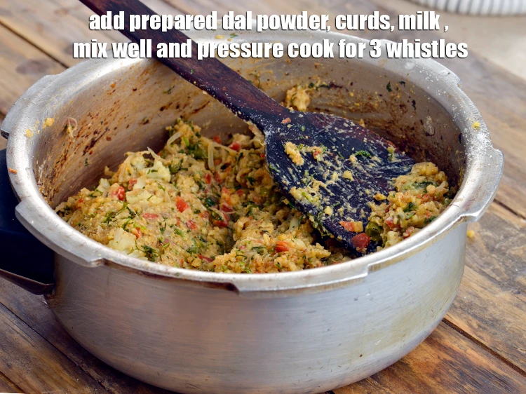 Step 5 – <p><span style="background-color:rgb(255,255,255);color:rgb(0,0,0);">Add the <strong>prepared dal powder</strong>, 2 tbsp </span><a href="https://www.tarladalal.com/glossary-curd-dahi-yogurt-yoghurt-383i"><u>curd (dahi)</u></a><span style="background-color:rgb(255,255,255);color:rgb(0,0,0);">, 1 cup </span><a …