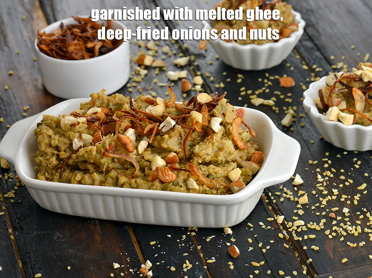 Step 7 – <p><span style="background-color:rgb(255,255,255);color:rgb(0,0,0);">Garnished with melted </span><a href="https://www.tarladalal.com/glossary-ghee-245i"><u>ghee</u></a><span style="background-color:rgb(255,255,255);color:rgb(0,0,0);">, deep-</span><a href="https://www.tarladalal.com/glossary-onions-pyaz-pyaaz-kanda-548i#ing_2403"><u>fried onions</u></a><span style="background-color:rgb(255,255,255);color:rgb(0,0,0);"> and </span><a href="https://www.tarladalal.com/glossary-mixed-nuts-927i#ing_3253"><u>chopped mixed …