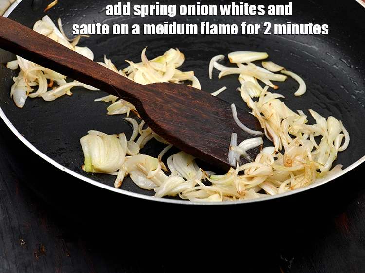 Step 3 – <p><span style="background-color:rgb(255,255,255);color:rgb(0,0,0);">Add the 1/2 cup </span><a href="https://www.tarladalal.com/glossary-spring-onion-hara-pyaz-443i#ing_2387"><u>sliced spring onions whites</u></a><span style="background-color:rgb(255,255,255);color:rgb(0,0,0);"> and <strong>saute</strong> on a …
