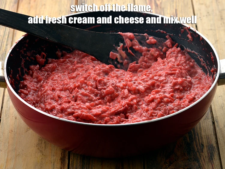 Step 8 – <p><span style="background-color:rgb(255,255,255);color:rgb(0,0,0);"><strong>Switch off the flame</strong>, add the 1/4 cup </span><a href="https://www.tarladalal.com/glossary-fresh-cream-1877i"><u>fresh cream</u></a><span style="background-color:rgb(255,255,255);color:rgb(0,0,0);"> and 3/4 …