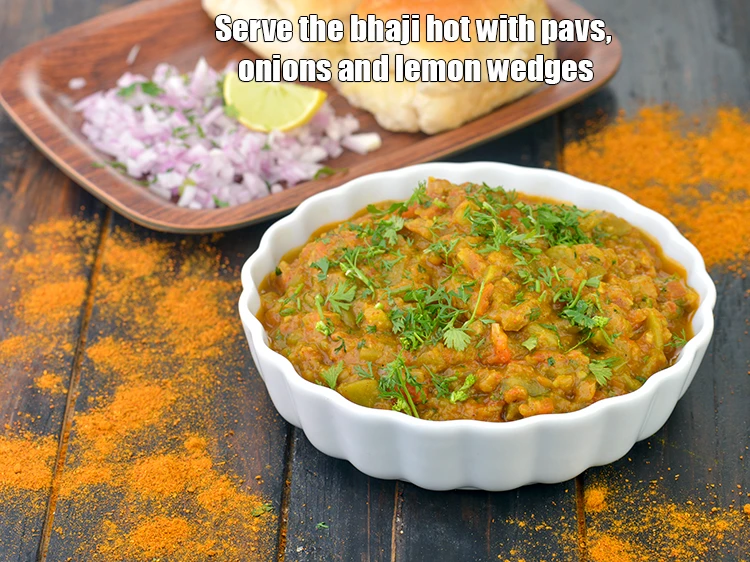 Step 16 – <p><span style="background-color:rgb(255,255,255);color:rgb(0,0,0);">Serve the <strong>Pav Bhaji Made with Doodhi</strong> hot with pavs, onions and </span><a href="https://www.tarladalal.com/glossary-lemon-nimbu-428i#ing_2321"><u>lemon …