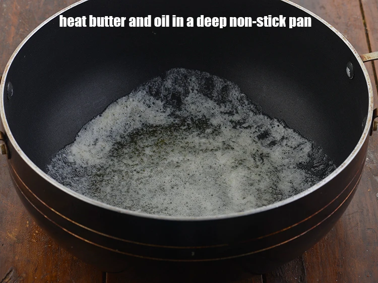 Step 3 – <p><span style="background-color:rgb(255,255,255);color:rgb(0,0,0);">Heat the 1/2 tbsp. </span><a href="https://www.tarladalal.com/glossary-oil-671i"><u>oil</u></a><span style="background-color:rgb(255,255,255);color:rgb(0,0,0);"> &nbsp;and 1/2 tbsp. </span><a href="https://www.tarladalal.com/glossary-butter-makhan-233i"><u>butter</u></a><u> </u><span style="background-color:rgb(255,255,255);color:rgb(0,0,0);">in …