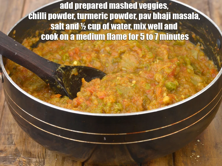 Step 7 – <p><span style="background-color:rgb(255,255,255);color:rgb(0,0,0);">Add the <strong>prepared mashed veggies</strong>, 1 tsp </span><a href="https://www.tarladalal.com/glossary-chilli-powder-red-chilli-powder-339i"><u>chilli powder</u></a><span style="background-color:rgb(255,255,255);color:rgb(0,0,0);">, 1/4 tsp </span><a …