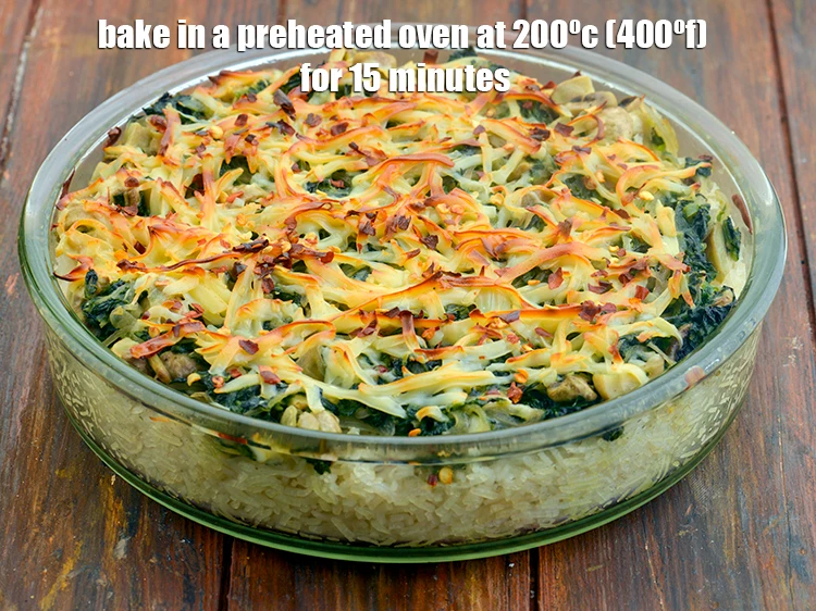 Step 14 – <p><span style="background-color:rgb(255,255,255);color:rgb(0,0,0);"><strong>Bake</strong> in a preheated oven at 200ºc (400ºf) for 15 minutes.</span></p>