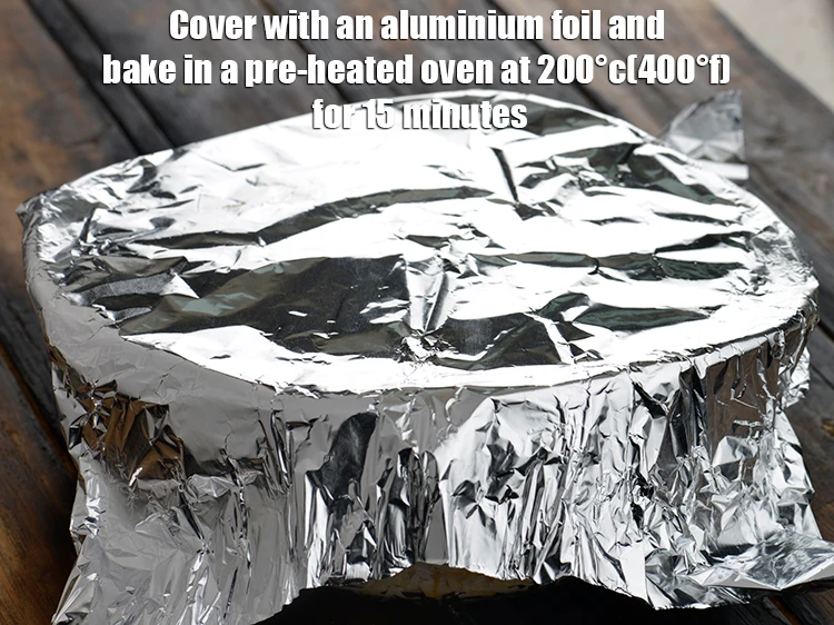 Step 9 – <p><span style="background-color:rgb(255,255,255);color:rgb(0,0,0);">Cover with an aluminium foil and <strong>bake</strong> in a pre-heated oven at 200°c(400°f) for …