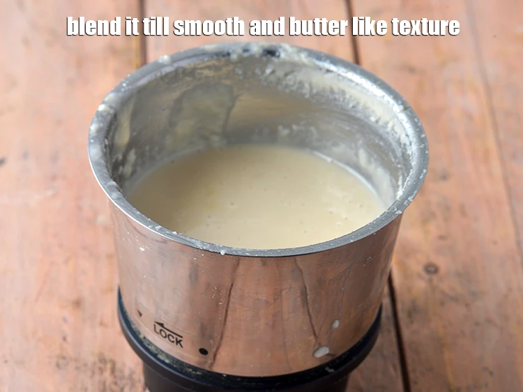 Step 4 – <p><span style="background-color:rgb(255,255,255);color:rgb(0,0,0);">Put the <strong>grated coconut </strong>in the mixer and <strong>blend</strong> it till smooth and butter …