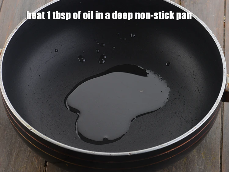 Step 10 – <p><span style="background-color:rgb(255,255,255);color:rgb(0,0,0);">Heat 1 tbsp of </span><a href="https://www.tarladalal.com/glossary-oil-671i"><u>oil</u></a><span style="background-color:rgb(255,255,255);color:rgb(0,0,0);"> in a deep non-stick pan.</span></p>