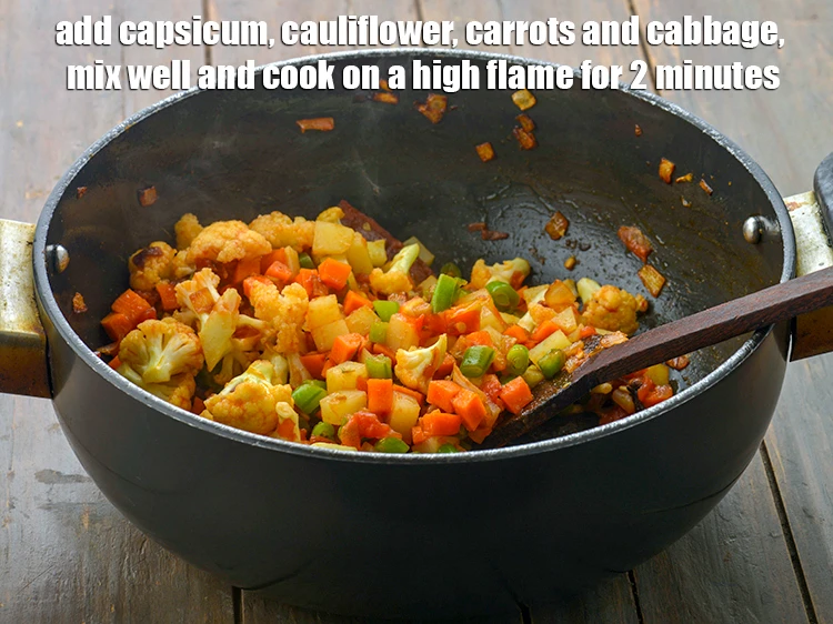 Step 2 – <p>Add the <span style="background-color:rgb(255,255,255);color:rgb(0,0,0);">3/4 cup capsicum ( </span><a href="https://www.tarladalal.com/glossary-red-capsicum-red-bell-pepper-laal-shimla-mirch-172i#ing_2599"><u>chopped red capsicum </u></a><span style="background-color:rgb(255,255,255);color:rgb(0,0,0);">, 1/2 cup …