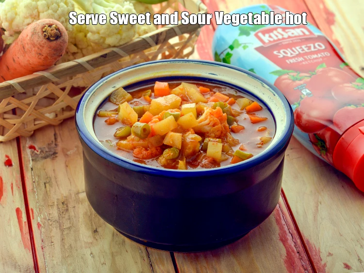 Step 5 – <p><span style="background-color:rgb(255,255,255);color:rgb(0,0,0);">Serve <strong>Sweet and Sour Vegetable</strong> hot.</span></p>