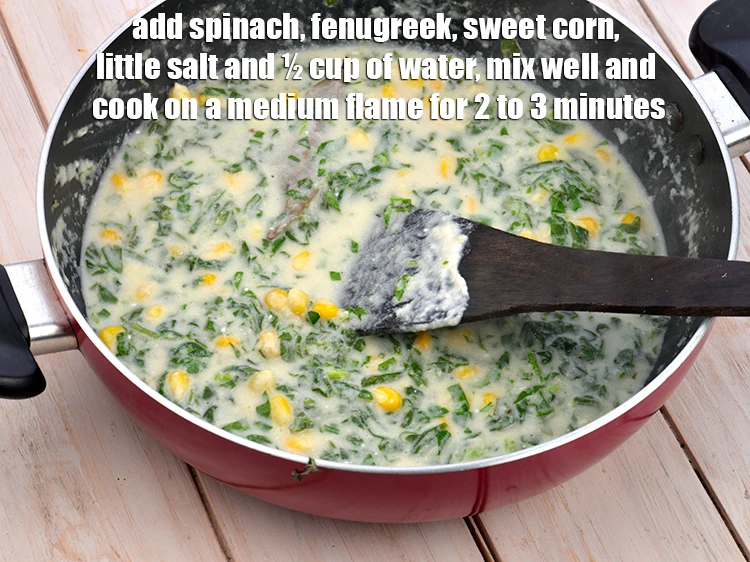 Step 7 – <p><span style="background-color:rgb(255,255,255);color:rgb(0,0,0);">Add the 1 cup </span><a href="https://www.tarladalal.com/glossary-spinach-palak-255i#ing_2546"><u>blanched and chopped spinach (palak)</u></a><span style="background-color:rgb(255,255,255);color:rgb(0,0,0);">, 1/2 cup </span><a …