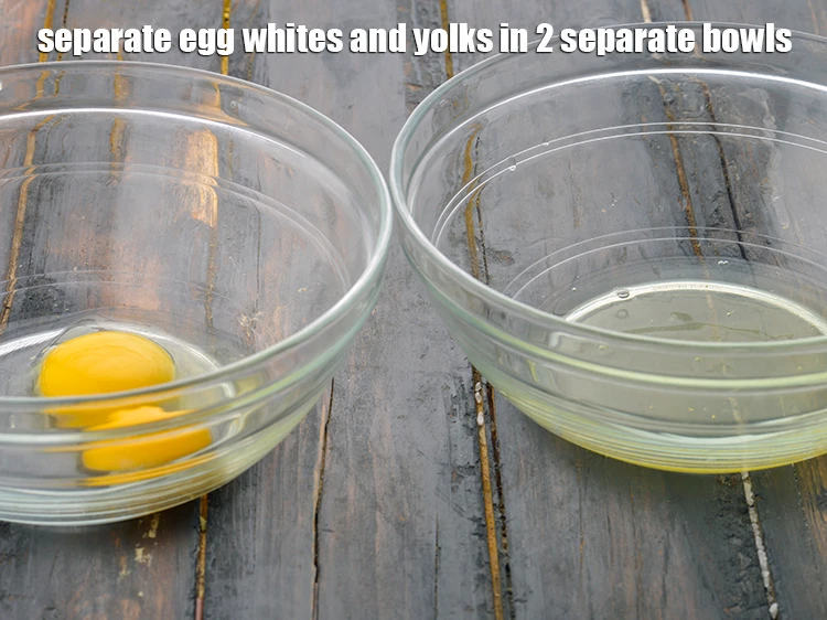 Step 2 – <p><span style="background-color:rgb(255,255,255);color:rgb(0,0,0);">Separate the </span><a href="https://www.tarladalal.com/glossary-eggs-anda-baida-398i"><u>egg</u></a><span style="background-color:rgb(255,255,255);color:rgb(0,0,0);"> whites and yolks in 2 separate bowls.</span></p>