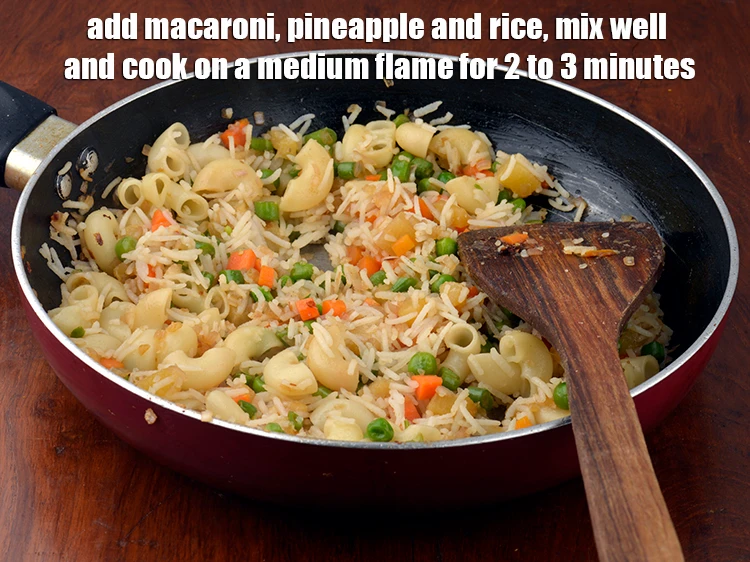 Step 3 – <p><span style="background-color:rgb(255,255,255);color:rgb(0,0,0);">Add the 1/2 cup </span><a href="https://www.tarladalal.com/glossary-macaroni-elbow-shaped-pasta-575i#ing_3307"><u>cooked macaroni</u></a><span style="background-color:rgb(255,255,255);color:rgb(0,0,0);">, 1/4 cup </span><a href="https://www.tarladalal.com/glossary-canned-pineapple-96i#ing_2794"><u>canned pineapple cubes</u></a><span …
