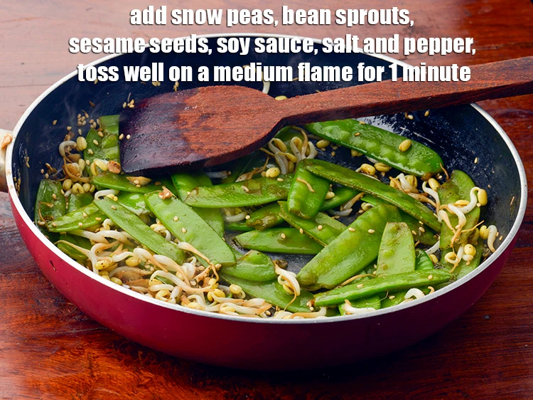 Step 4 – <p><span style="background-color:rgb(255,255,255);color:rgb(0,0,0);">Add the 1 cup </span><a href="https://www.tarladalal.com/glossary-snow-peas-chinese-pea-pods-mangetout-583i"><u>snow peas</u></a><span style="background-color:rgb(255,255,255);color:rgb(0,0,0);">, 1/2 cup </span><a href="https://www.tarladalal.com/glossary-bean-sprouts-193i"><u>bean sprouts</u></a><span style="background-color:rgb(255,255,255);color:rgb(0,0,0);">, …