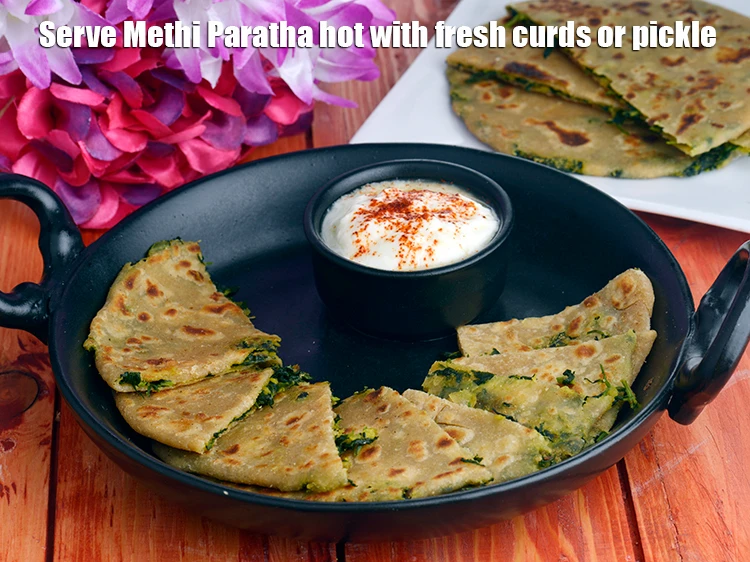 Step 23 – <p><span style="background-color:rgb(255,255,255);color:rgb(0,0,0);">Serve <strong>Stuffed Methi Parathas</strong> hot with fresh </span><a href="https://www.tarladalal.com/glossary-curd-dahi-yogurt-yoghurt-383i"><u>curd (dahi) </u></a><span style="background-color:rgb(255,255,255);color:rgb(0,0,0);">(dahi) or </span><a …