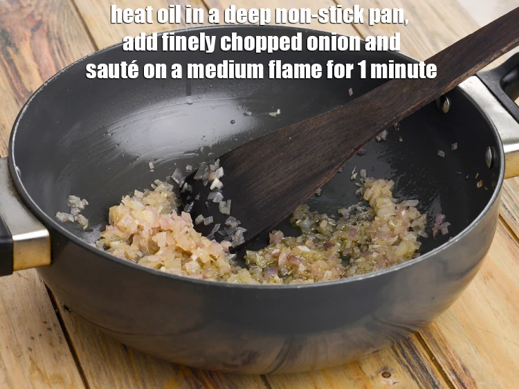 Step 13 – <p><span style="background-color:rgb(255,255,255);color:rgb(0,0,0);">Heat the 2 tbsp </span><a href="https://www.tarladalal.com/glossary-oil-671i"><u>oil</u></a><span style="background-color:rgb(255,255,255);color:rgb(0,0,0);"> in a deep non-stick pan, add the …