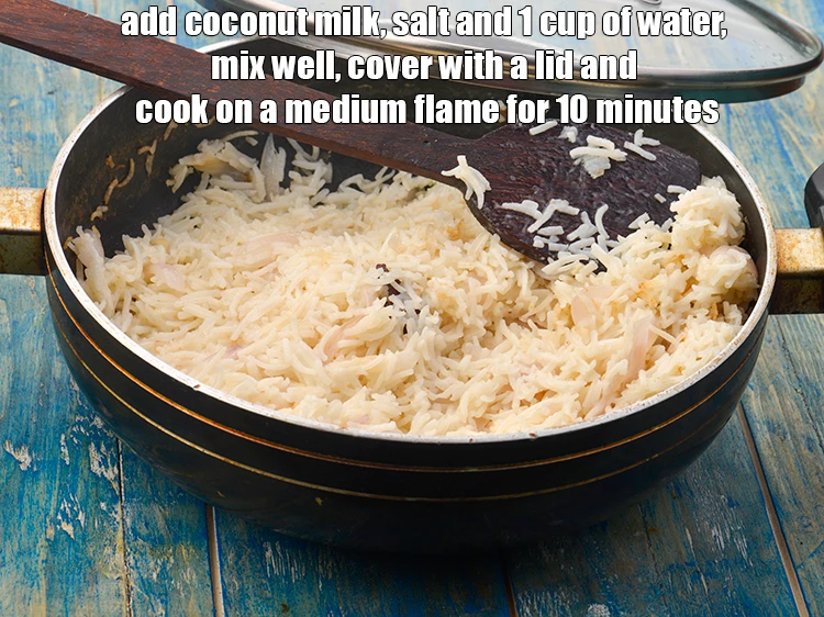 Step 4 – <p>Add the <span style="background-color:rgb(255,255,255);color:rgb(0,0,0);">1 cup </span><a href="https://www.tarladalal.com/glossary-coconut-milk-nariyal-ka-doodh-861i"><u>coconut milk (nariyal ka doodh)</u></a>, <a href="https://www.tarladalal.com/glossary-salt-namak-table-salt-418i"><u>salt </u></a><span style="background-color:rgb(255,255,255);color:rgb(0,0,0);">to …
