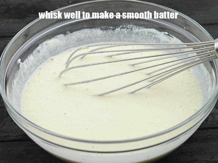 Step 13 – <p><span style="background-color:rgb(255,255,255);color:rgb(0,0,0);">Whisk well to make a smooth batter. Keep aside.</span></p>