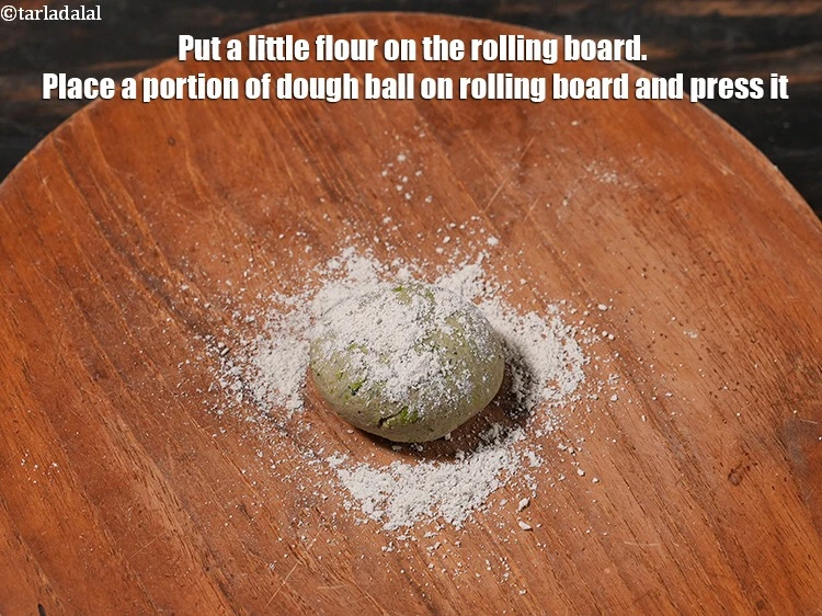 Step 14 – <html><head><meta charset="UTF-8"></head><body><p>Put a little flour on the rolling board.&nbsp;Place a portion of dough ball on …