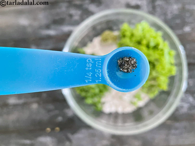 Step 8 – <html><head></head><body><p>Add&nbsp;1/4 tsp&nbsp;<a href="glossary-freshly-ground-black-pepper-kalimirch-powder-kali-mirch-ka-powder-567i">freshly ground black pepper (kalimirch)</a>.</p></body></html>