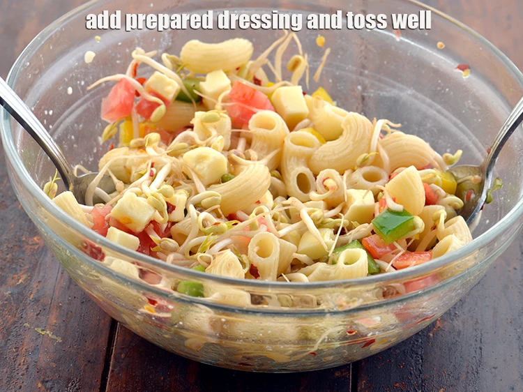 Step 5 – <p>Add the <strong>prepared dressing</strong> and toss well.</p>