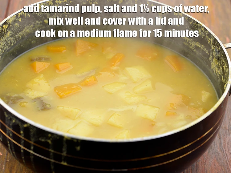 Step 14 – <p>Add <span style="background-color:rgb(255,255,255);color:rgb(0,0,0);">1/4 cup </span><a href="https://www.tarladalal.com/glossary-tamarind-pulp-tamarind-extract-imli-ka-pulp-838i"><u>tamarind (imli) pulp</u></a><span style="background-color:rgb(255,255,255);color:rgb(0,0,0);">, &nbsp;</span><a href="https://www.tarladalal.com/glossary-salt-namak-table-salt-418i"><u>salt </u></a><span style="background-color:rgb(255,255,255);color:rgb(0,0,0);">to taste and …