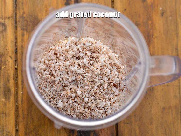 Step 2 – <p><span style="background-color:rgb(255,255,255);color:rgb(0,0,0);">Cool completely, &nbsp;</span>Add <span style="background-color:rgb(255,255,255);color:rgb(0,0,0);">1/4 cup </span><a href="https://www.tarladalal.com/glossary-coconut-nariyal-269i#ing_3229"><u>grated coconut</u></a><u>.</u></p>