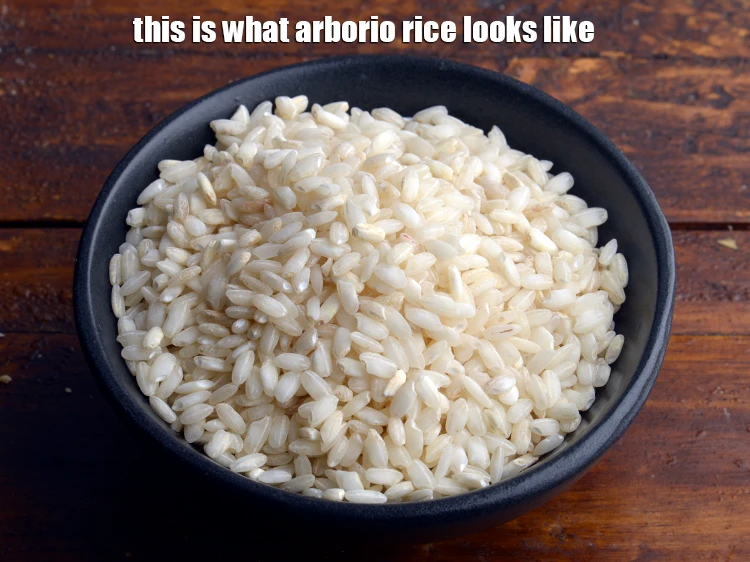 Step 1 – <p>To make the <strong>Sundried Tomato Risotto</strong>, &nbsp;This is what <a href="https://www.tarladalal.com/glossary-Arborio-Rice-1399i"><u>arborio rice</u></a> looks like.</p>