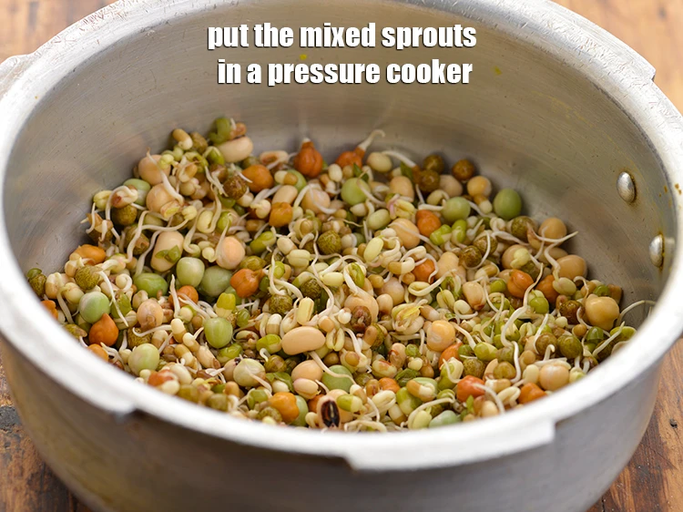 Step 2 – <p>For cooking mixed sprouts for <strong>mixed sprouts poha recipe | healthy sprouts poha | breakfast …