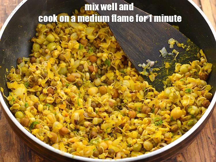 Step 19 – <p>Mix well and cook on a medium flame for 1 minute.</p>