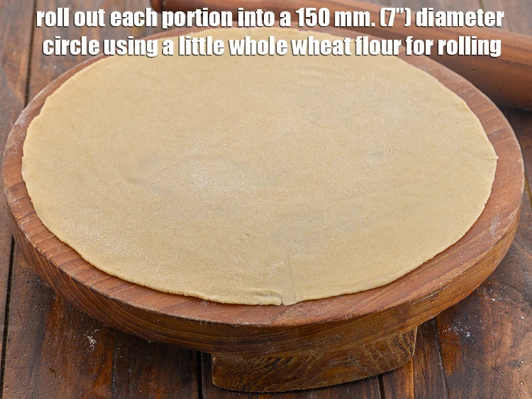Step 7 – <p><span style="background-color:rgb(255,255,255);color:rgb(0,0,0);">Roll out each portion into a 150 mm. (7”) diameter circle using a little …